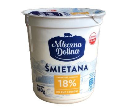 Сметана "Mleczna dolina" 330гр  18%