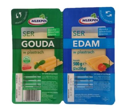 Сир пластинках Gouda + Edam 500гр  (2*250 ) 